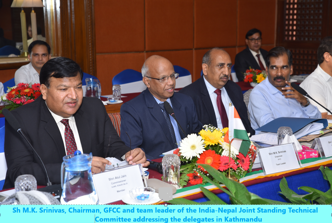 Sh M.K. Srinivas, Chairman, GFCC and team leader of the India-Nepal Joint Standing Technical Committee addressing the delegates in Kathmandu