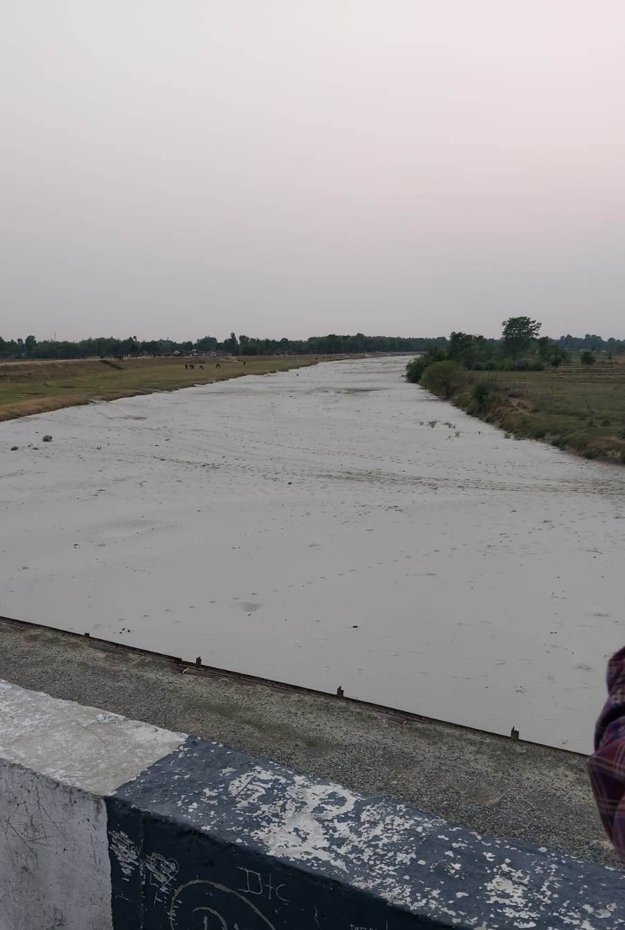 KHLC monitoring visit of the anti-erosion works on Kosi river during 16 th to 18 th May’ 2023 under the Chairmanship of Sh. Gulshan Raj, Chairman, GFCC. Mahuli river- a tributary of Kosi joins in the u/s of Kosi barrage with heap of sands/silts in its bed